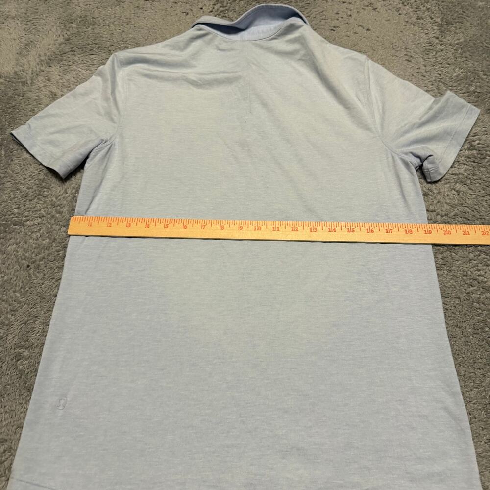 Lululemon Polo Shirt Mens Medium ? Blue Performance Slim Short Sleeve - Picture 5 of 6